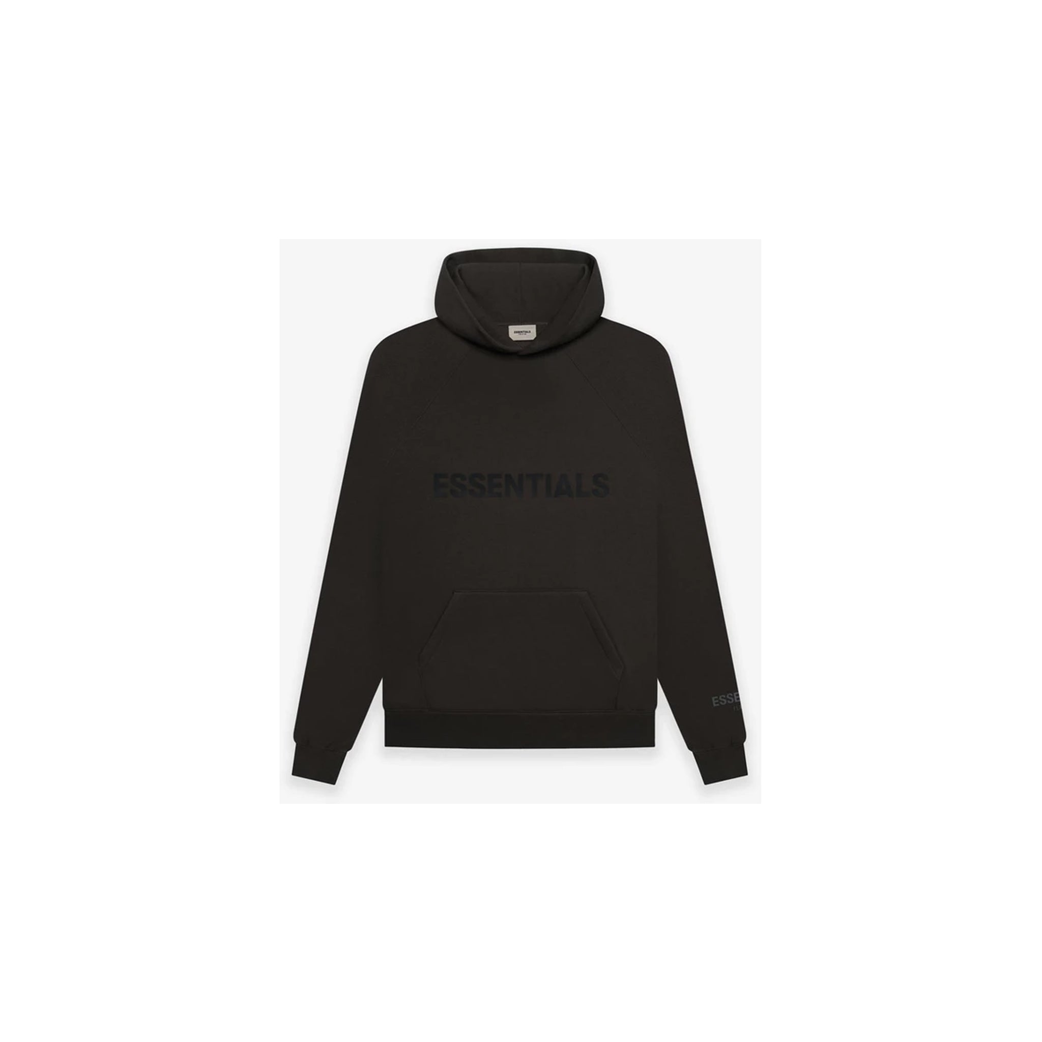 FEAR OF GOD ESSENTIALS PULLOVER HOODIE APPLIQUE LOGO (SS20) WEATHERED BLACK